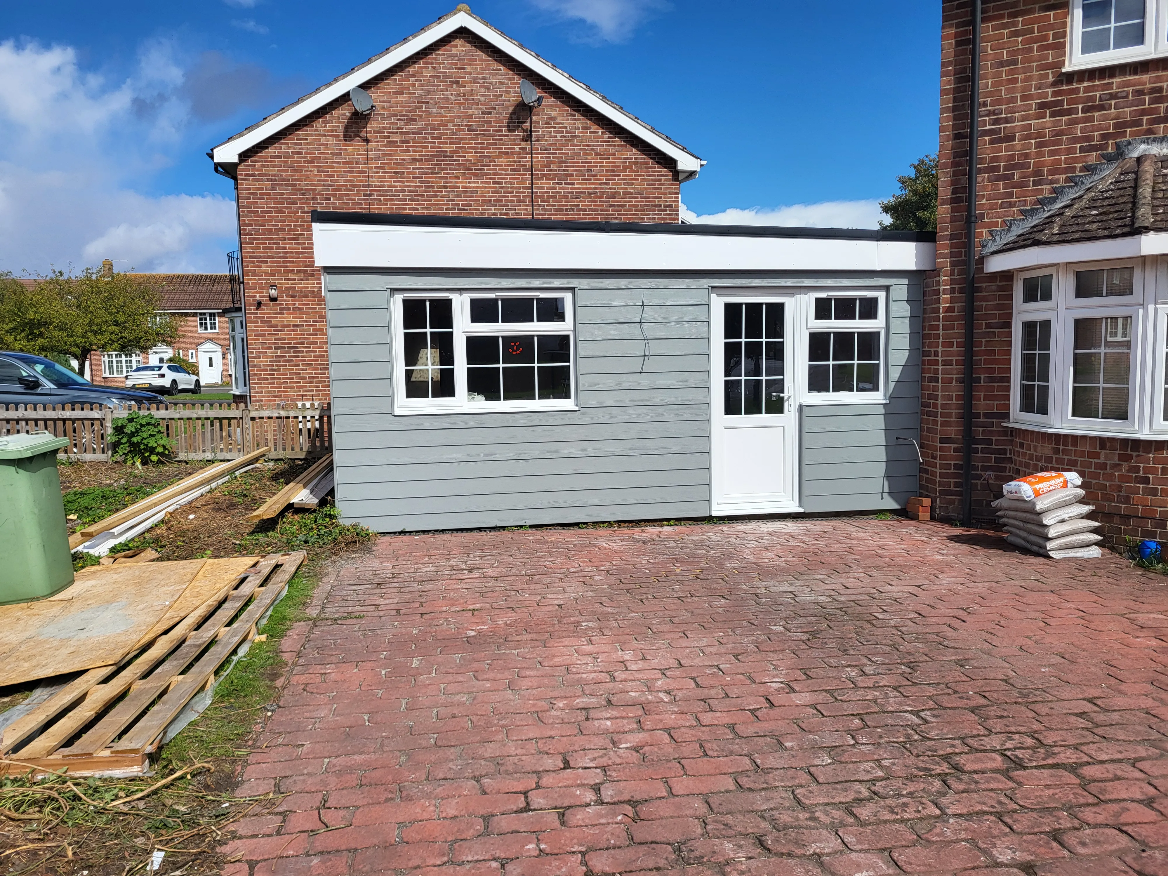 Completed extension with grey cladding by Somerset Loft Conversions